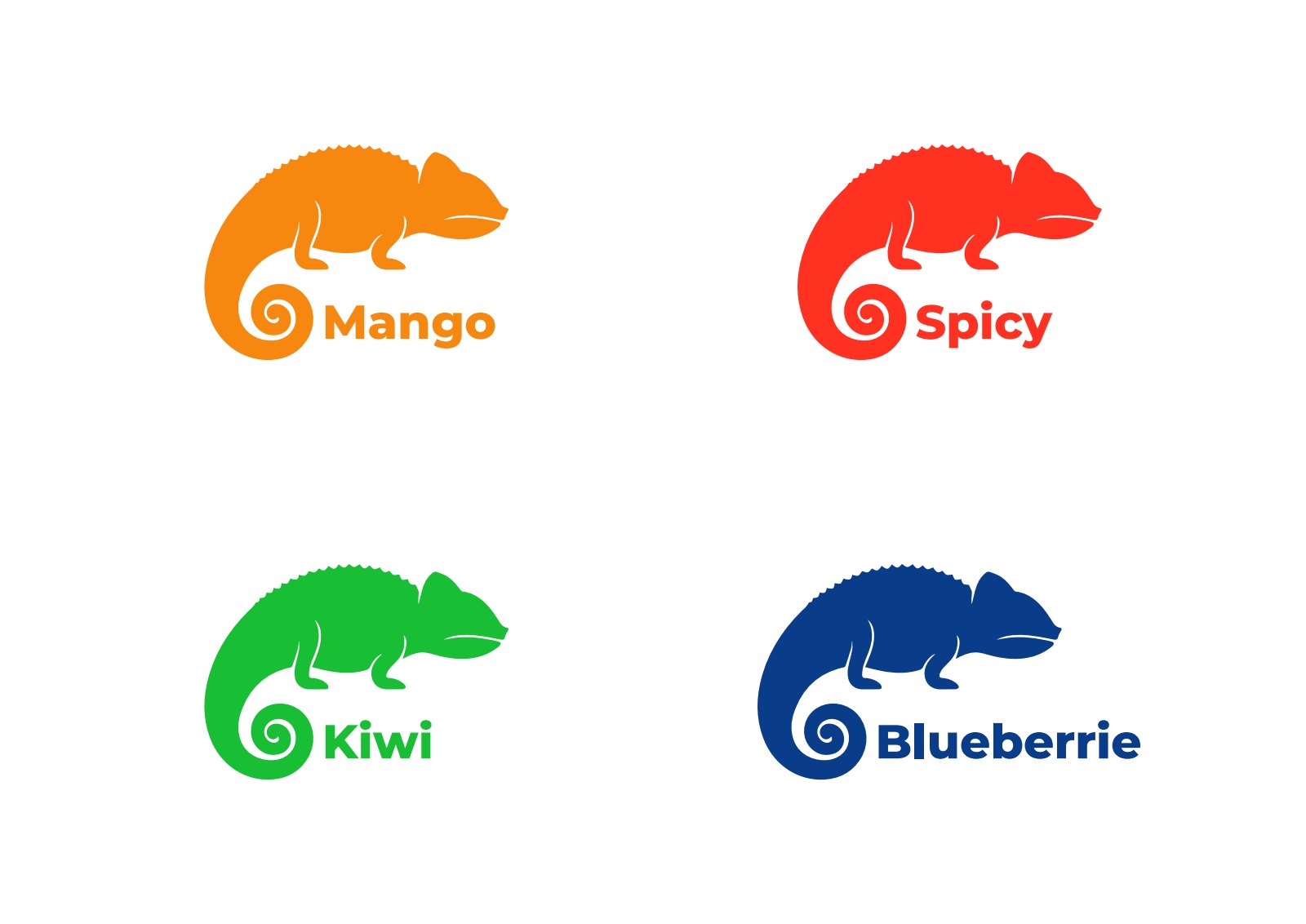 Color-coded Chameleon logo variations