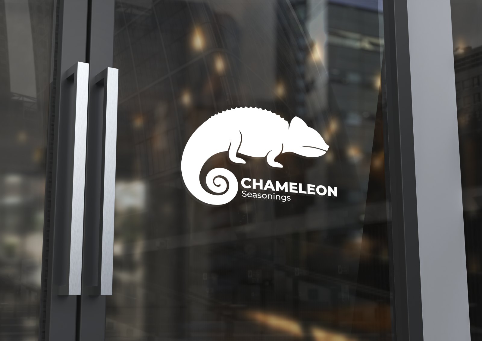 Chameleon glass signage application