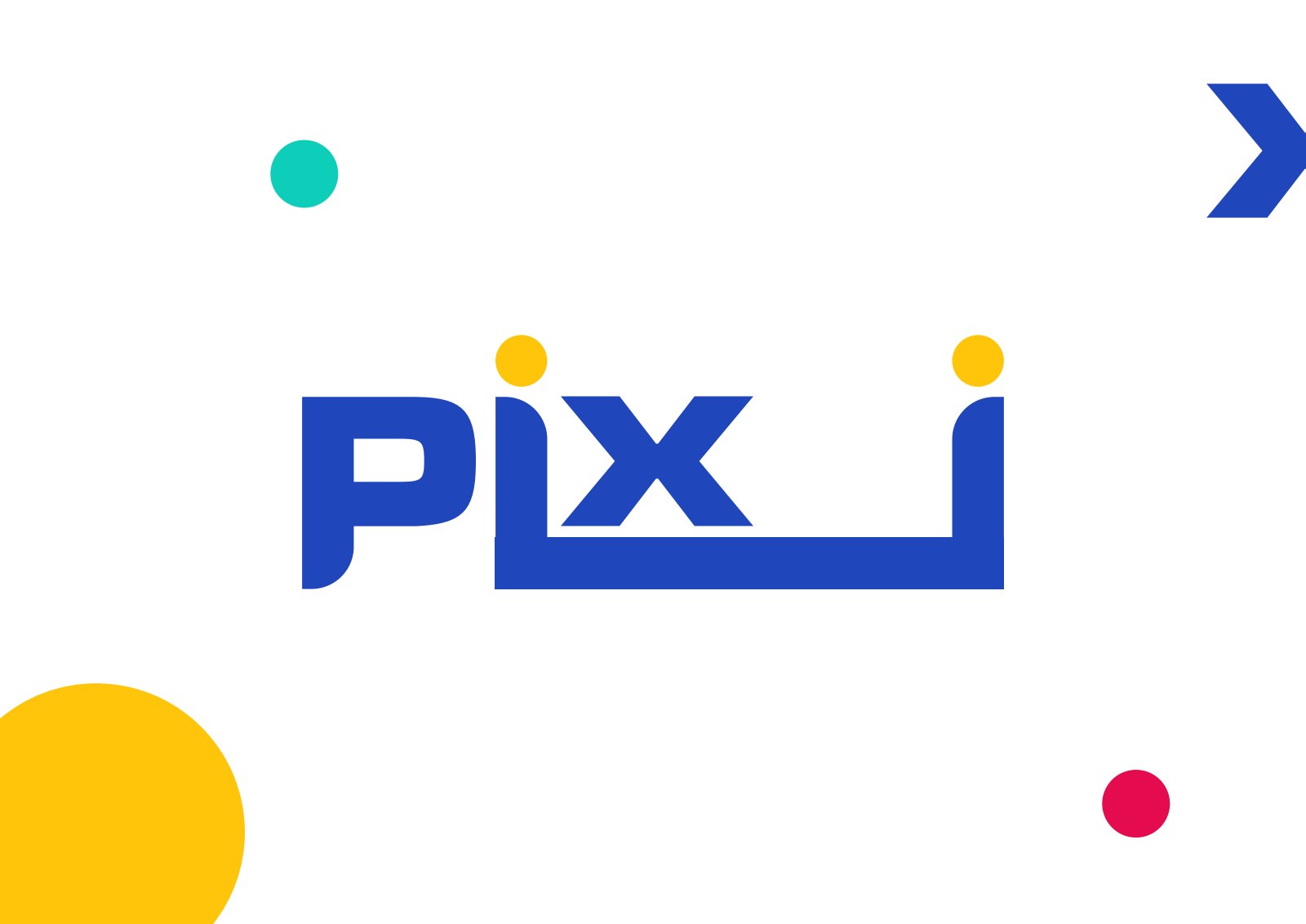 Pixi logo and colorful visual elements
