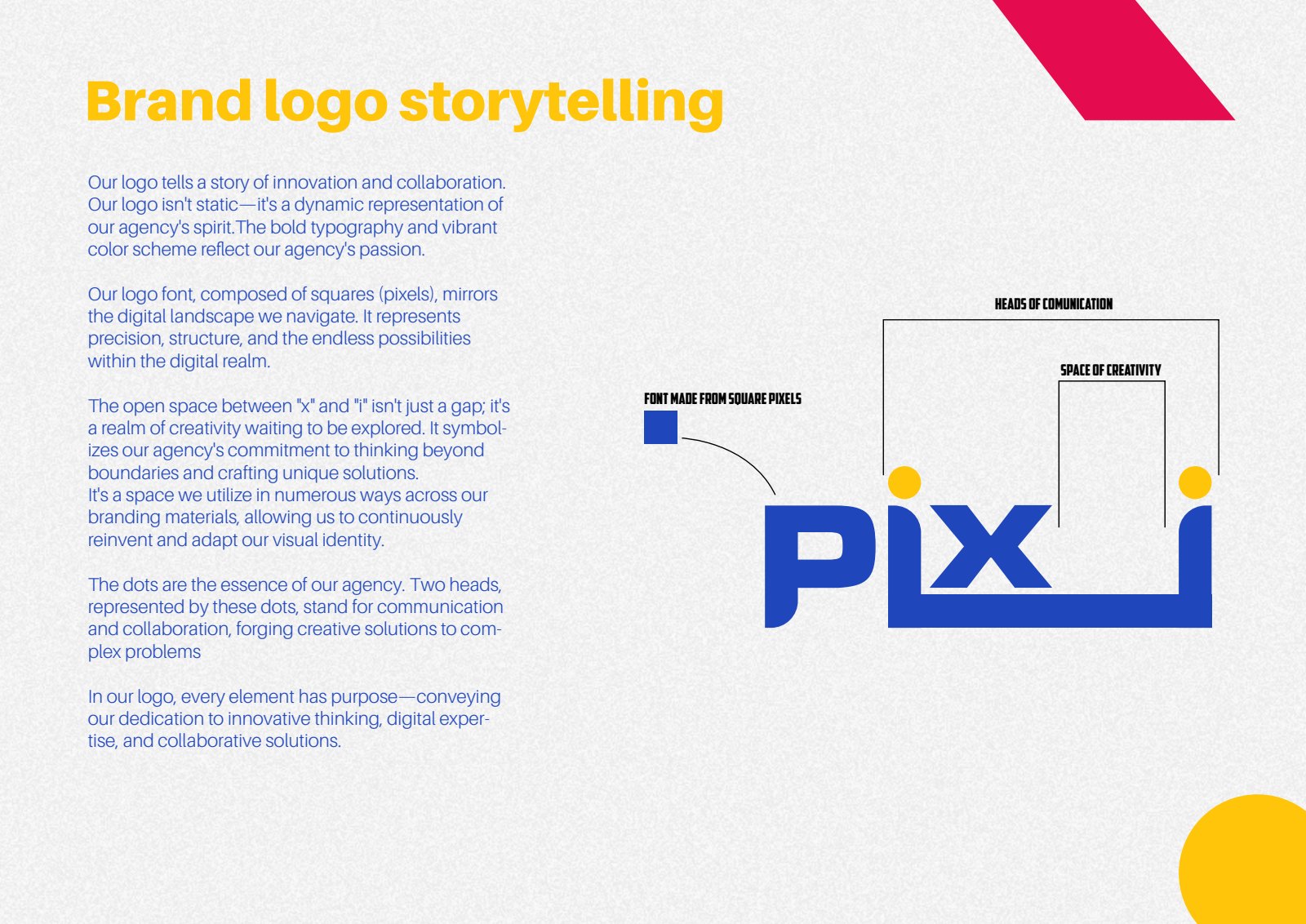 Pixi logo construction and brand storytelling
